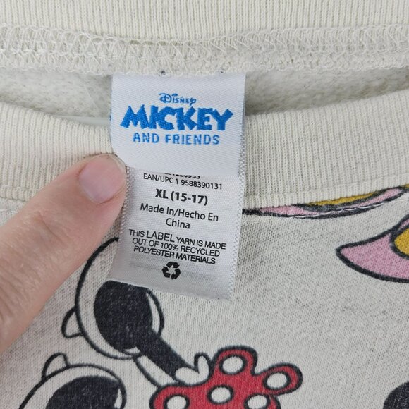 MICKEY AND FRIENDS Sweatshirt All Over Print Womens XL Cotton Blend CUTE - Picture 5 of 10